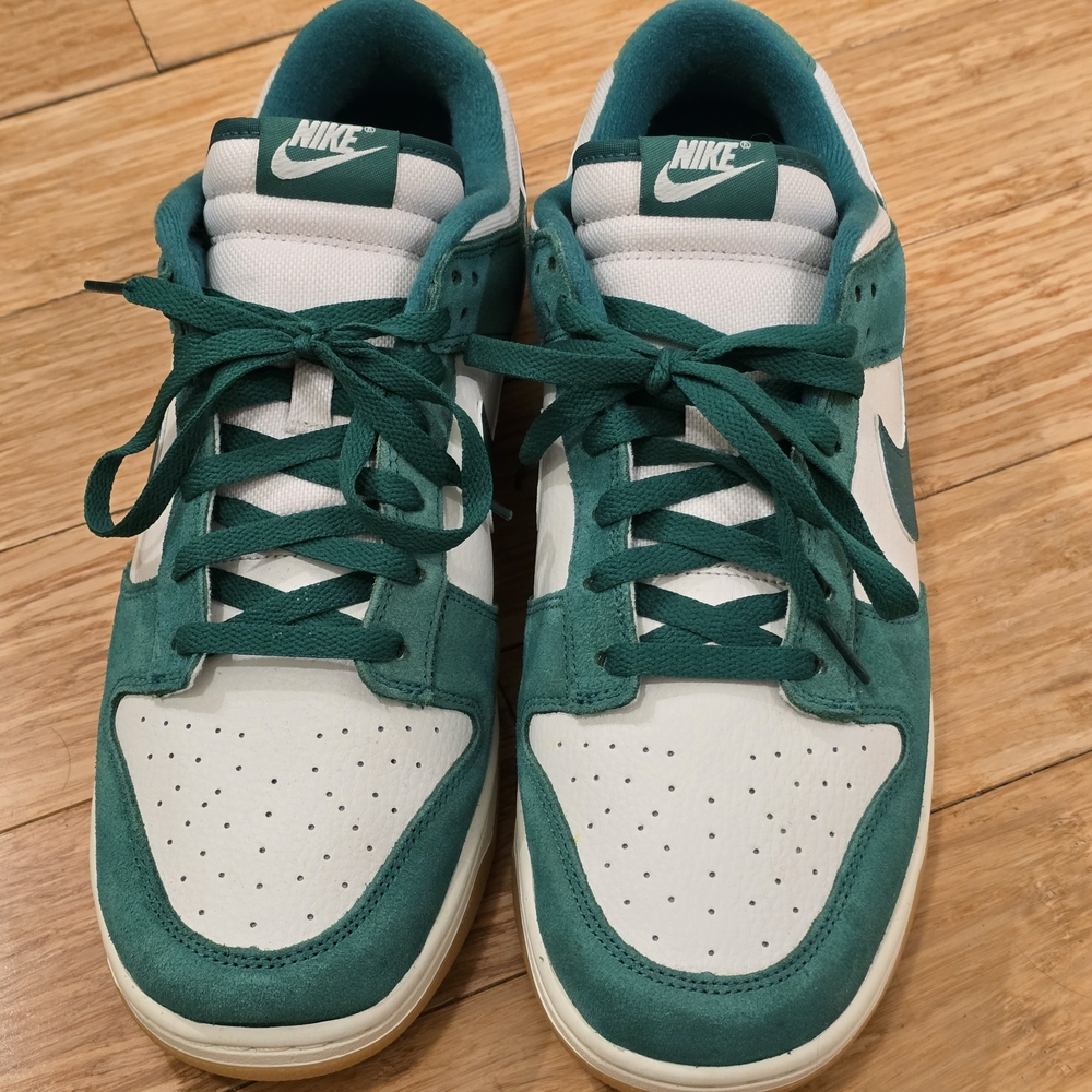 Nike Dunk Low Green White Suede Sneakers - Picture 10 of 10